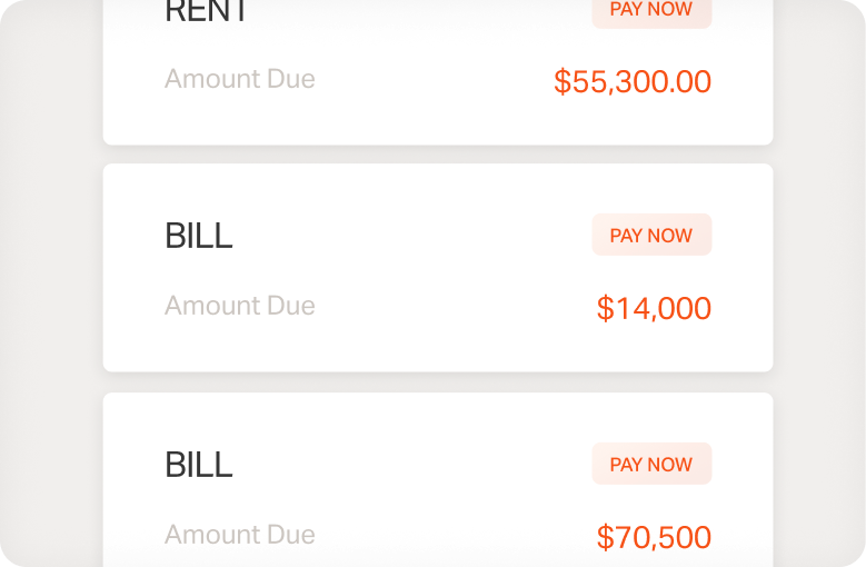Three bills queued in Marmalade, each flagged to pay through Marmalade