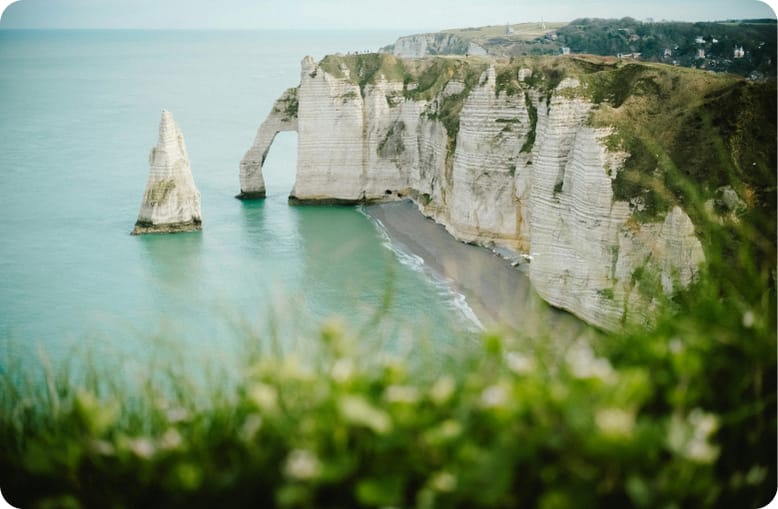 Sea cliffs on a bright coastline