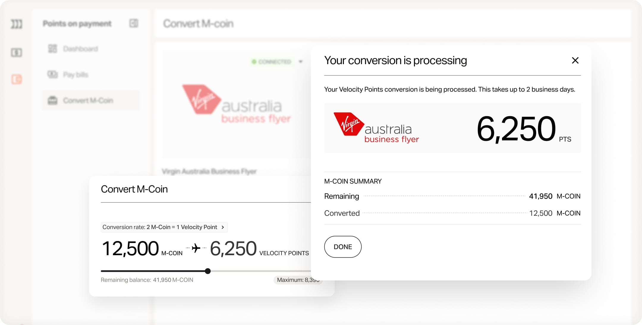 Converting M-Coin into Velocity Points in the Marmalade app
